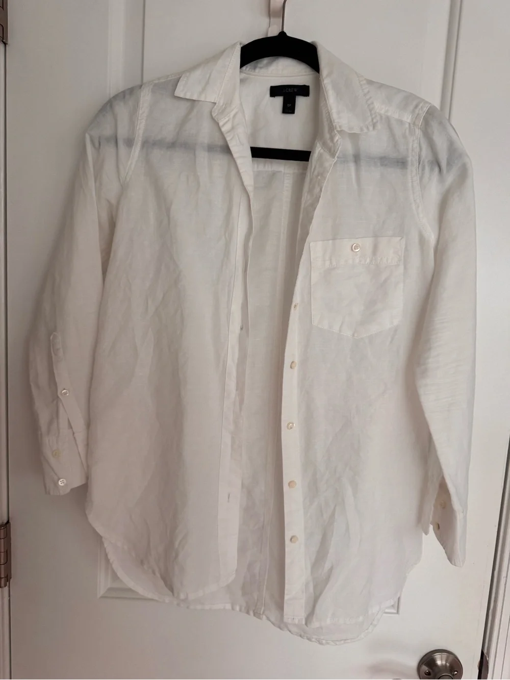 J. Crew women’s White Lightweight Button-Front Blouse